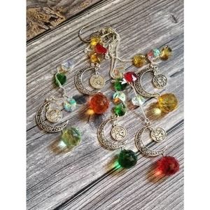 Astrology Zodiac Crescent Moon Suncatcher | Car Charms | Boho Décor | Witchy